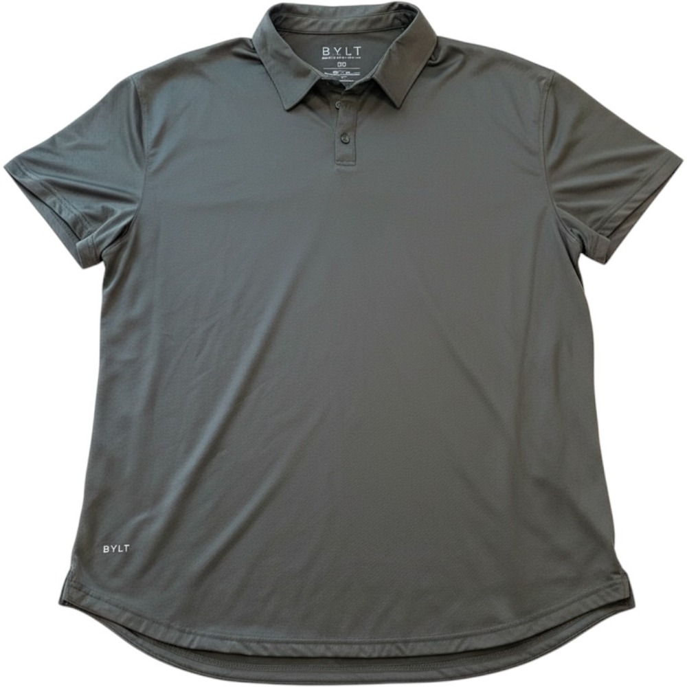 BYLT Polo Shirt Mens XXL Green Short Sleeve Performance Stretch Golf Top